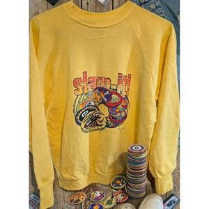 90s POGS Slam-It 🔥 Vintage Sweatshirt SIGNAL USA Milk Caps Slammer Rare Large